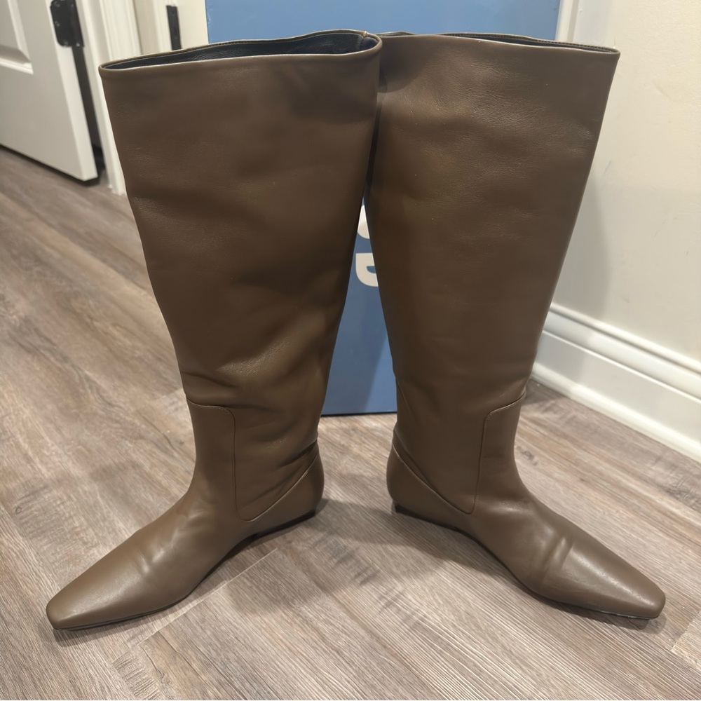 STAUD Wally Flat Truffle Leather Tall Boots - Picture 8 of 16
